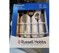 Russell Hobbs RH00855EU Vermont Cutlery Set - 20 Piece Stainless Steel Tableware With Steak Knives, Service For 4 People, Dishwasher Safe, Knives/Forks/Dessert Spoons/Teaspoons, 15 Year Guarantee