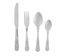 Russell Hobbs RH02850EU7 Verona Cutlery Set - 24 Piece, 18/10 Stainless Steel, 6 Place Settings, Includes, Forks, Knives, Tablespoons, Teaspoons, Patterned Handle, Dishwasher Safe, 50 Year Guarantee
