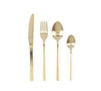 Russell Hobbs Vienna 32 Piece Cutlery Set - 18/0 Stainless Steel Silverware, Service for 8, Forks, Knives, Tablespoons and Teaspoons, Dishwasher Safe Flatware, Gold Satin Finish