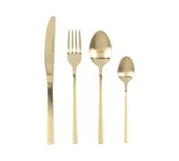 Russell Hobbs Vienna 16 Piece Cutlery Set - 18/0 Stainless Steel Silverware, Service for 4, Forks, Knives, Tablespoons and Teaspoons, Dishwasher Safe Flatware, Gold Satin Finish