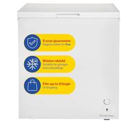 Russell Hobbs White Chest Freezer 198L Freestanding, Adjustable Thermostat, Chill or Freeze Function, 4 Star Freezer Rating & Suitable for Outbuildings & Garages RH198CF0E1W