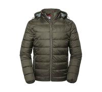 Russell Hooded Nano Padded Jacket Windproof Breathable Zip Pockets Casual
