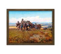 Russell In Enemy's Country Wild West Native American Painting Large Framed Art Print Poster Wall Decor 18x24 in
