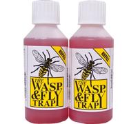 Russell IPM Wasp Trap Refill (250ml) x2 - Wasp Attractant, Wasp Lure, Fly Attractant, Fly Lure (No Bees Attracted) Including a Plastic Butterfly Barrier
