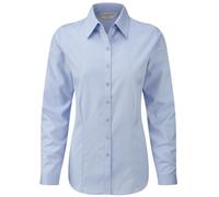 Russell Ladies' Long Sleeve & Modern Collar Tailored Herringbone Shirt