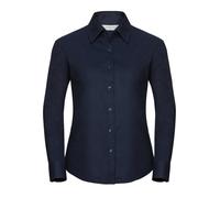 Russell Ladies' Long Sleeve Tailored Oxford Shirt with Curved Hem