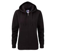 Russell Ladies Premium Authentic Zipped Hoodie (3-Layer Fabric) (M) (Black)