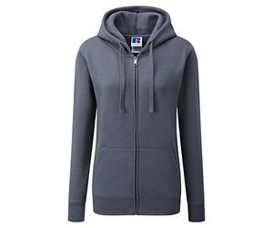 Russell Ladies Premium Authentic Zipped Hoodie (3-Layer Fabric) (M) (Convoy Grey)