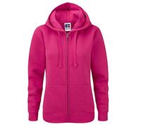 Russell Ladies Premium Authentic Zipped Hoodie (3-Layer Fabric) (M) (Fuchsia)