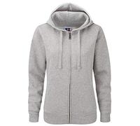 Russell Ladies Premium Authentic Zipped Hoodie (3-Layer Fabric) (M) (Light Oxford)