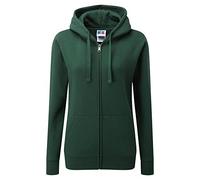 Russell Ladies Premium Authentic Zipped Hoodie (3-Layer Fabric) (XS) (Bottle Green)