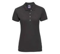 Russell Ladies Stretch Pique Polo Shirt Slim Fit Longer Length Soft Touch Casual