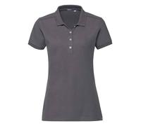 Russell Ladies Stretch Pique Polo Shirt Slim Fit Longer Length Soft Touch Casual