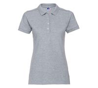 Russell Ladies Stretch Pique Polo Shirt Slim Fit Longer Length Soft Touch Casual