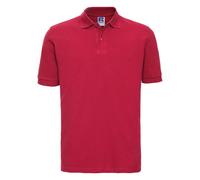 Russell Men's 100% Cotton Short Sleeve Polo Shirt in Red | Size: Large Russell Red L