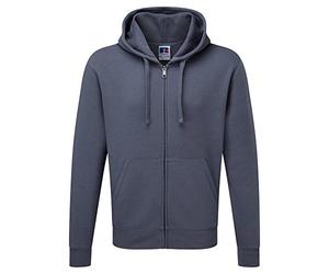 Russell Mens Authentic Full Zip Hooded Sweatshirt/Hoodie (2XL) (Convoy Grey)