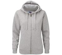 Russell Mens Authentic Full Zip Hooded Sweatshirt/Hoodie (3XL) (Light Oxford)