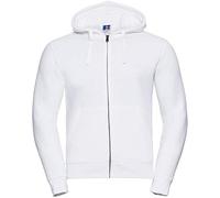 Russell Mens Authentic Full Zip Hooded Sweatshirt / Hoodie (L) (White)