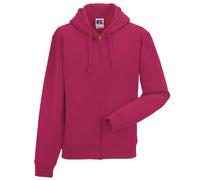 Russell Mens Authentic Full Zip Hooded Sweatshirt / Hoodie (M) (Fuchsia)