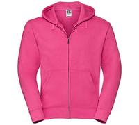 Russell Mens Authentic Full Zip Hooded Sweatshirt / Hoodie (M) (Fuchsia)