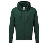 Authentic Full Zip Hooded Sweatshirt Hoodie Russell Bottle Green XXL