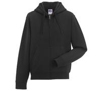 Russell Mens Authentic Full Zip Hooded Sweatshirt / Hoodie (XL) (Black)