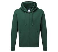 Russell Mens Authentic Full Zip Hooded Sweatshirt / Hoodie (XS) (Bottle Green)