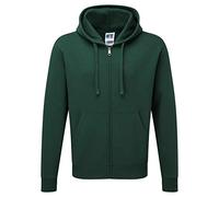 Russell Mens Authentic Full Zip Hooded Sweatshirt / Hoodie (XS) (Bottle Green)