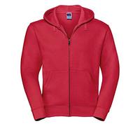 Russell Mens Authentic Full Zip Hooded Sweatshirt / Hoodie (XS) (Classic Red)