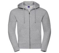 (XXL, Light Oxford) Russell Mens Authentic Full Zip Hoodie