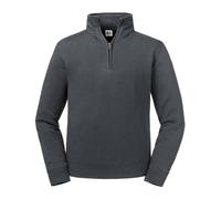 (M, Convoy Grey) Russell Mens Authentic Zip Neck Sweatshirt