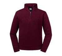 (XL, Burgundy) Russell Mens Authentic Zip Neck Sweatshirt