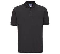 (L, Black) Russell Mens Classic Cotton Pique Polo Shirt