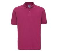 Russell Men's Classic Cotton Pique Polo Shirt in Fuchsia | Size: Large Russell Fuchsia L