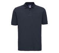 (L, French Navy) Russell Mens Classic Cotton Pique Polo Shirt