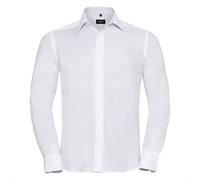 Russell Men's Collection Long Sleeve Ultimate Non-Iron Shirt in White | Size: 18.5 in Russell White 18.5 in