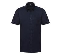 Russell Men's Collection Short Sleeve Easy Care Oxford Shirt in Navy | Size: 15.5 in Russell Navy 15.5 in