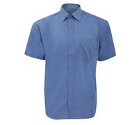 Russell Men's Collection Short Sleeve Poly-Cotton Easy Care Poplin Shirt in Blue | Size: 14.5 in Russell Blue 14.5 in