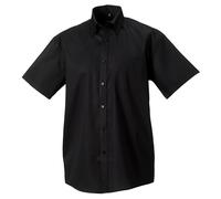 Russell Men's Collection Short Sleeve Ultimate Non-Iron Shirt in Black | Size: 18.5 in Russell Black 18.5 in