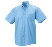 Russell Men's Collection Short Sleeve Ultimate Non-Iron Shirt in Light Blue | Size: 15.5 in Russell Light Blue 15.5 in