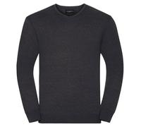 Russell Men's Collection V-Neck Knitted Pullover Sweatshirt in Charcoal | Size: 2XL Russell Charcoal 2XL