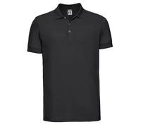 Russell Mens Fitted Stretch Polo Short Sleeve Casual Workwear Shirt