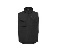 Russell Mens Gents Heavy Duty Workwear Zip Up Black Gilet