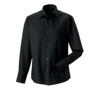 Russell Men's Long Sleeve Fitted Stretch Shirt with Curved Hem