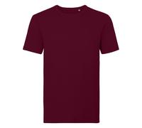 (XL, Burgundy) Russell Mens Organic Short-Sleeved T-Shirt
