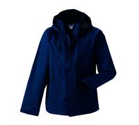 Russell Mens Plain BLACK BLUE, GREY or RED Jacket Raincoat with Hood XS-4XL