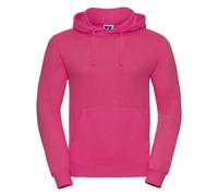 (S, Fuchsia) Russell Mens Plain Hoodie