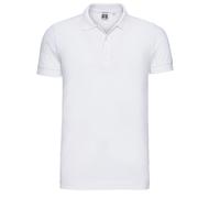 Russell Men's Plain Stretch Polo Shirt in White | Size: XL Russell White XL