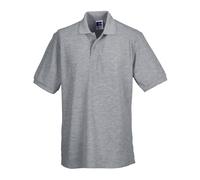 (XXL, Light Oxford) Russell Mens Polycotton Pique Hardwearing Polo Shirt