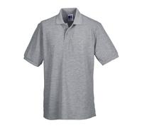 (L, Light Oxford) Russell Mens Polycotton Pique Hardwearing Polo Shirt